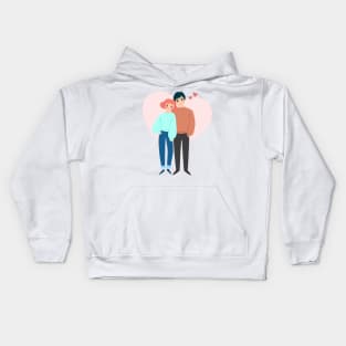 Young couple in love. Happy Valentine`s day Kids Hoodie